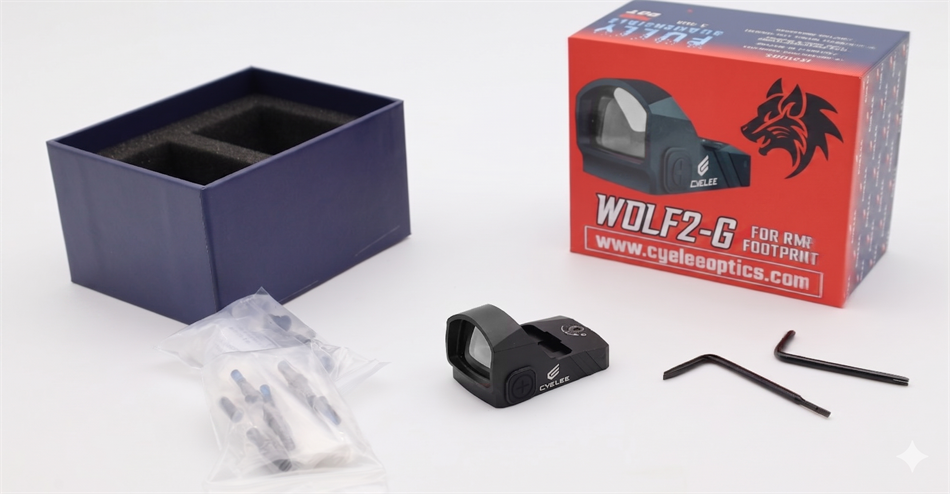 OPEN BOX - Cyelee WOLF2-G, Green 3 MOA Dot & 64 MOA Circle, For RMR/407C/507C Footprint