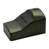 a close up of a metal object on a black background
