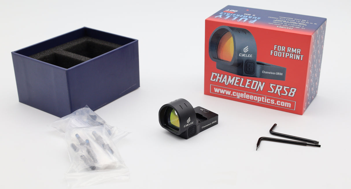 OPEN BOX - Cyelee Chameleon SRS8 w/ STIG-RS, Red 8 MOA Dot, For RMR/407C/507C Footprint