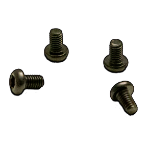 a set of screws on a black background