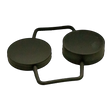 a close up of a black object on a black background